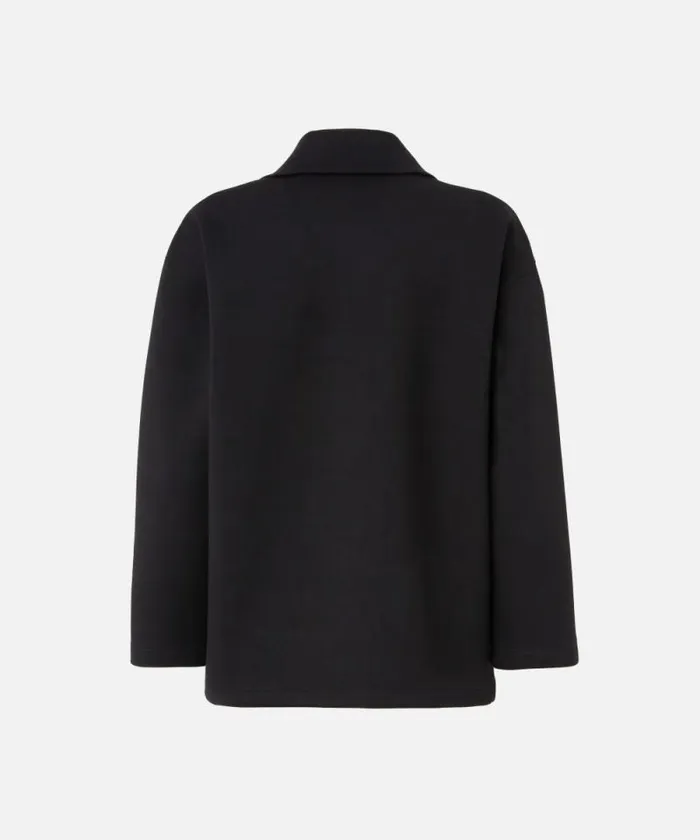 Women Sweatshirts Pinko Highneck Sweatshirt With Zip And Embroidered Logo Limo Black Women Sweatshirts Pinko Highneck Sweatshirt With Zip And Embroidered Logo Limo Black