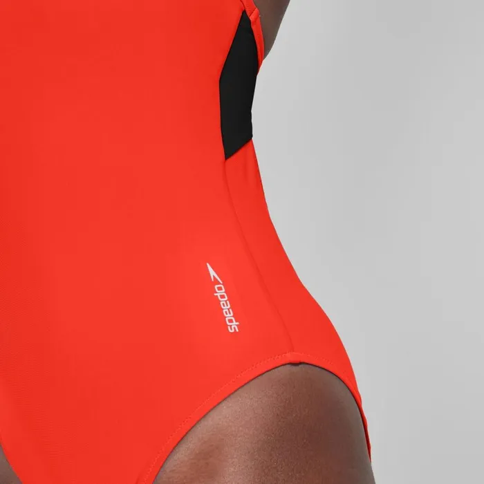 Women Swimming Costumes Speedo Women039s Colourblock Racerback Swimsuit Red