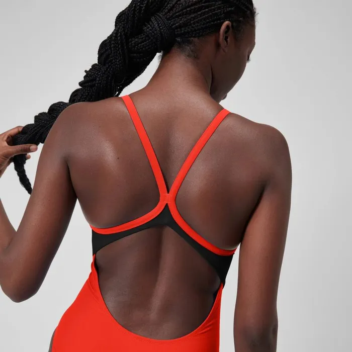 Women Swimming Costumes Speedo Women039s Colourblock Racerback Swimsuit Red