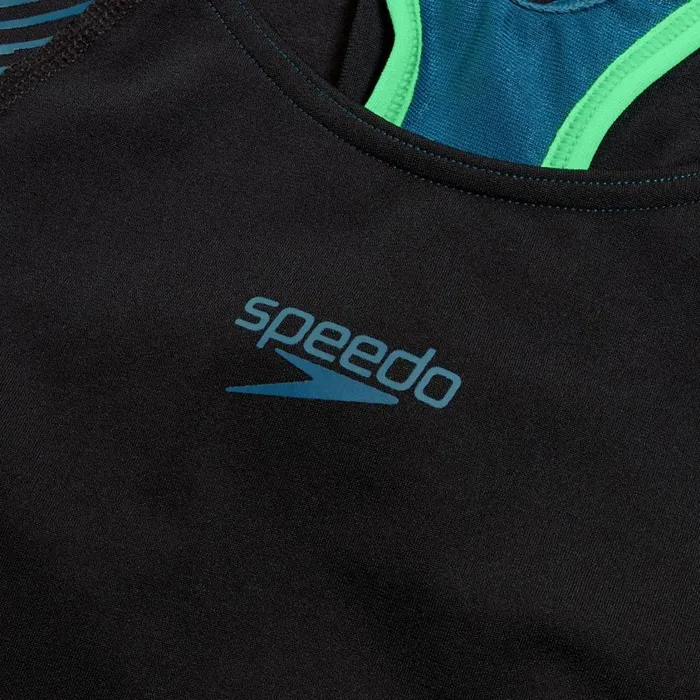 Women Swimming Costumes Speedo Women039s Placement Laneback Swimsuit BlackTeal Women Swimming Costumes Speedo Women039s Placement Laneback Swimsuit BlackTeal