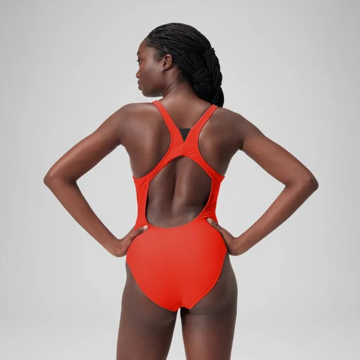 Women Swimming Costumes Speedo Women039s Solid Highneck Swimsuit Red