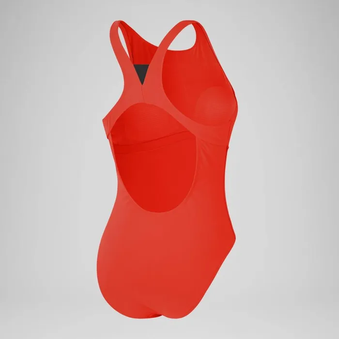 Women Swimming Costumes Speedo Women039s Solid Highneck Swimsuit Red