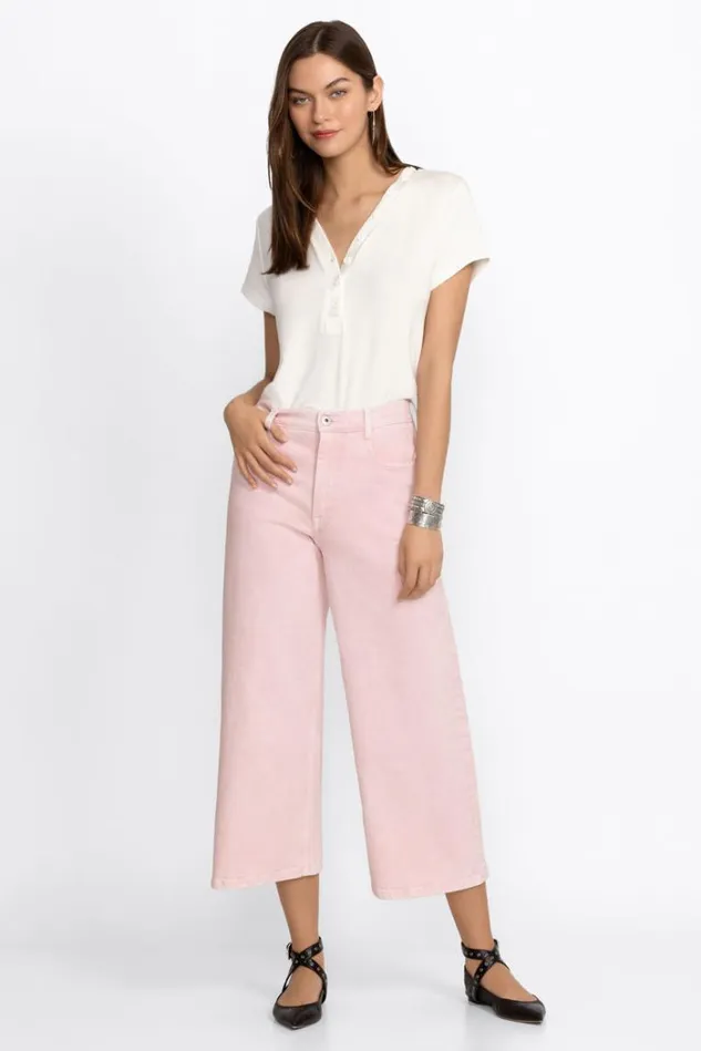 Women SYDNEY CROPPED WIDE LEG Pink Johnny Was Bottoms Women SYDNEY CROPPED WIDE LEG Pink Johnny Was Bottoms