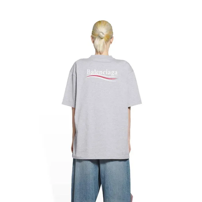 Women Tshirts Balenciaga Political Campaign Tshirt Large Fit In Grey