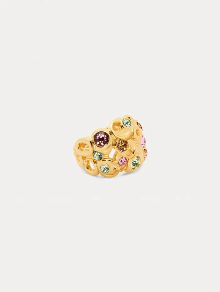 Women Textured Metal Ring Multi Oscar De La Renta Rings