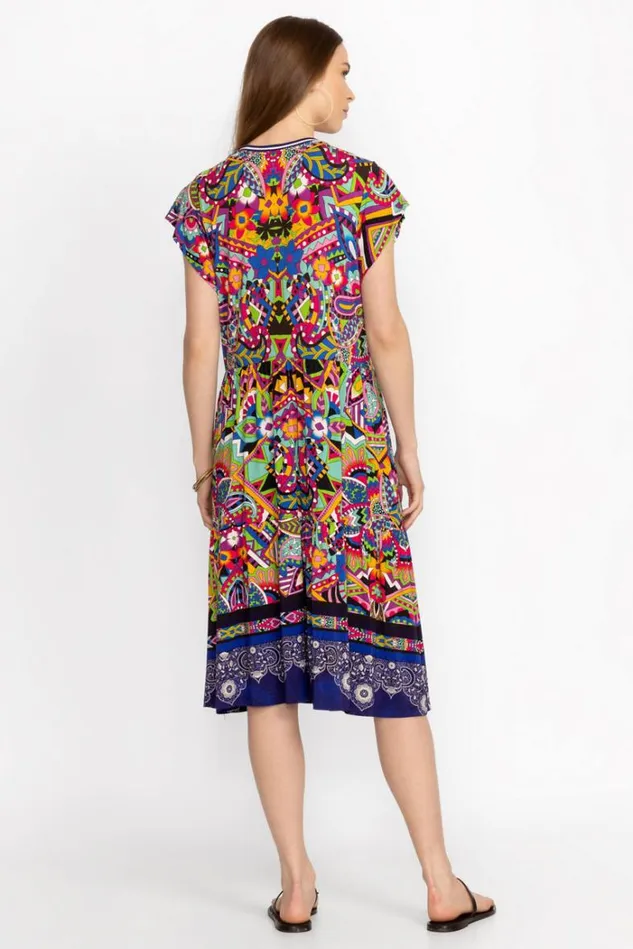 Women THE JANIE FAVORITE TIERED TEA LENGTH DRESS Demarne Print Johnny Was Dresses Women THE JANIE FAVORITE TIERED TEA LENGTH DRESS Demarne Print Johnny Was Dresses