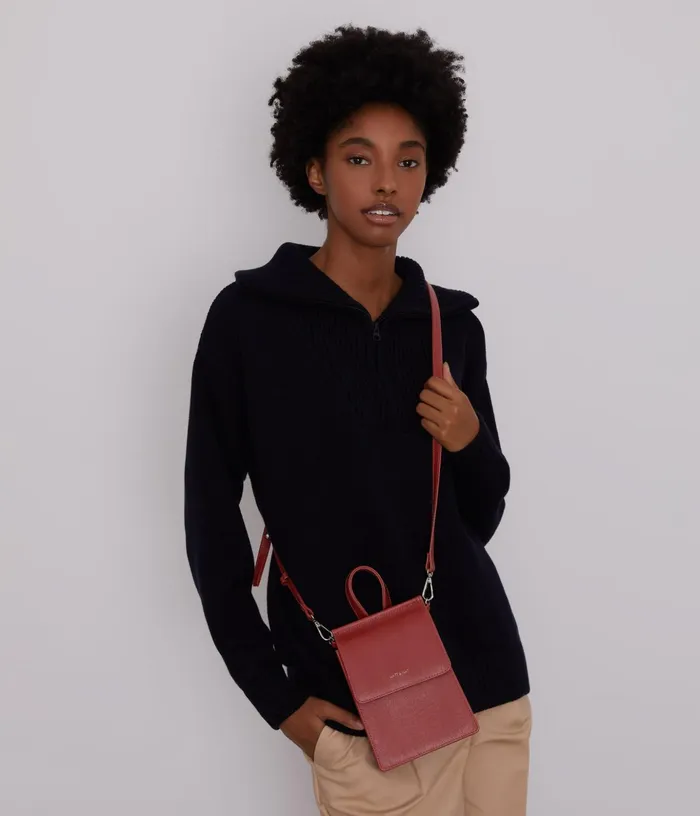 Women Thessa Vegan Crossbody Bag 8211 Vintage Black Matt and Nat Cell Phone Holders