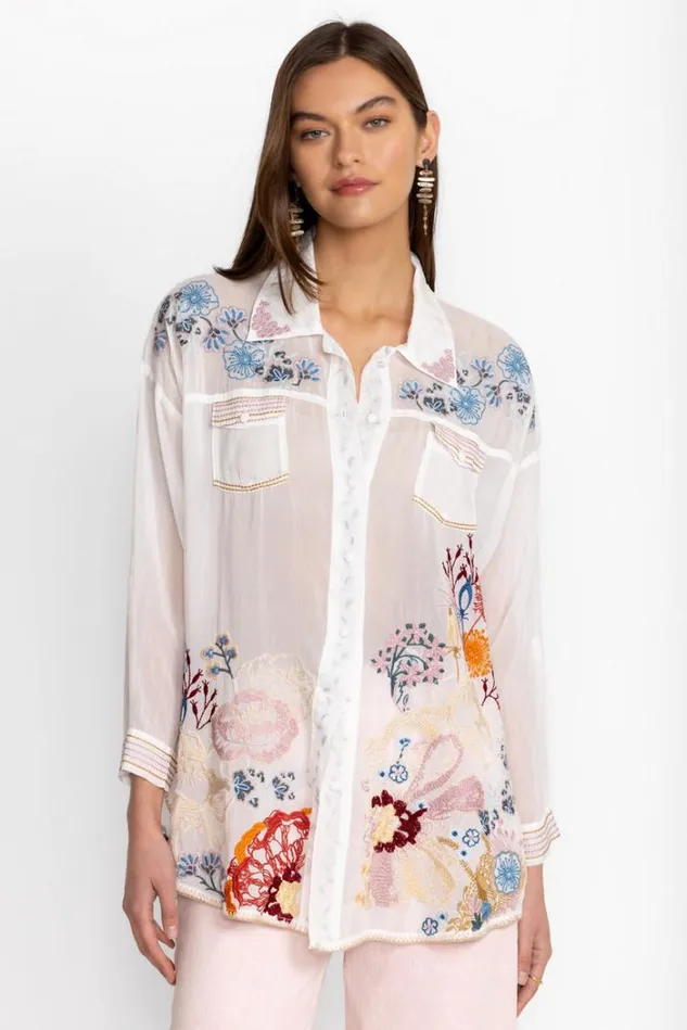 Women TOCAYU TUNIC White Johnny Was Tops Women TOCAYU TUNIC White Johnny Was Tops