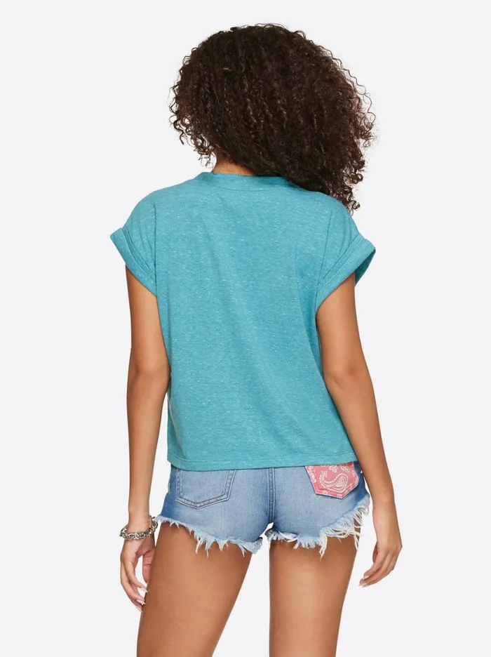 Women Tops and Tees Jessica Simpson Hester Crop Tee In Pagoda Blue