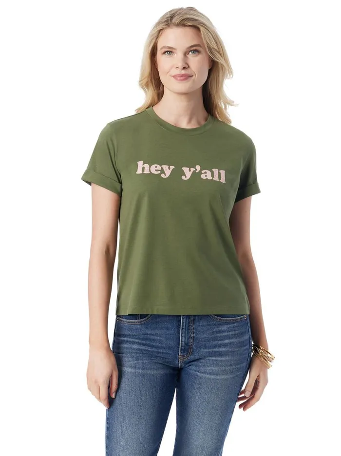 Women Tops and Tees Jessica Simpson Ike Tee In Bronze Green