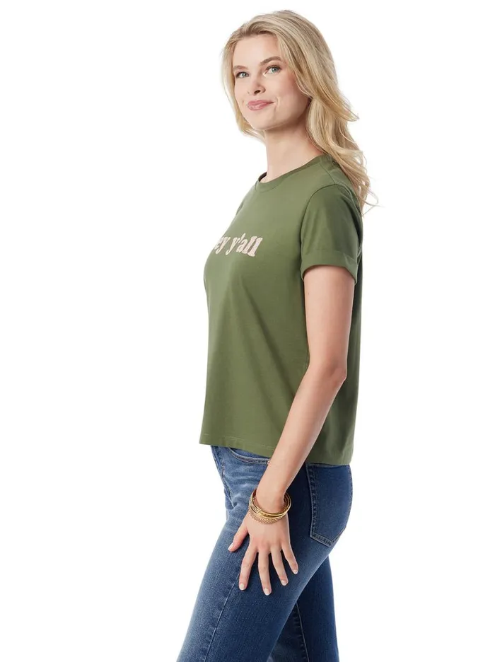 Women Tops and Tees Jessica Simpson Ike Tee In Bronze Green