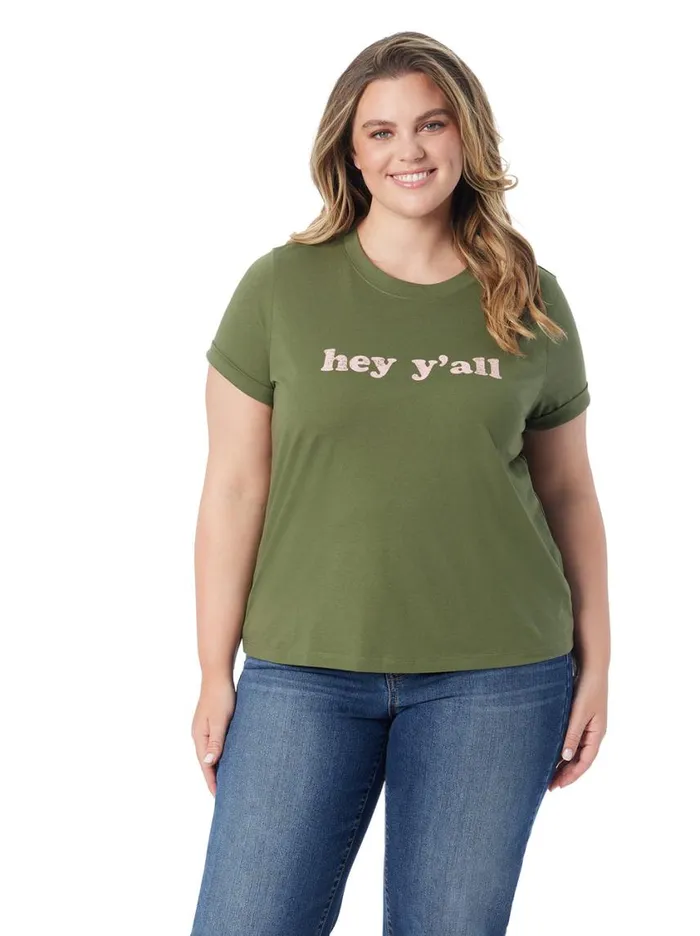 Women Tops and Tees Jessica Simpson Ike Tee In Bronze Green