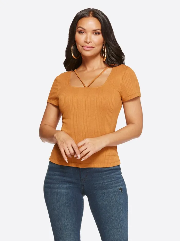 Women Tops and Tees Jessica Simpson Pippa Top In Glazed Ginger