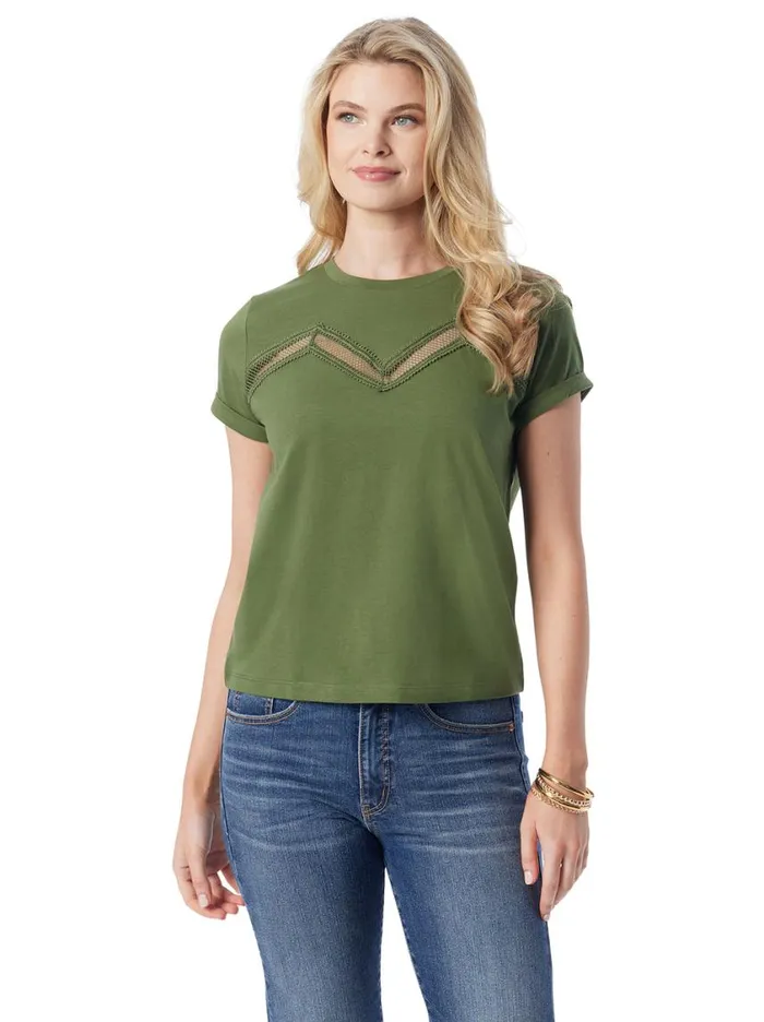 Women Tops and Tees Jessica Simpson Valeriya Tee In Bronze Green