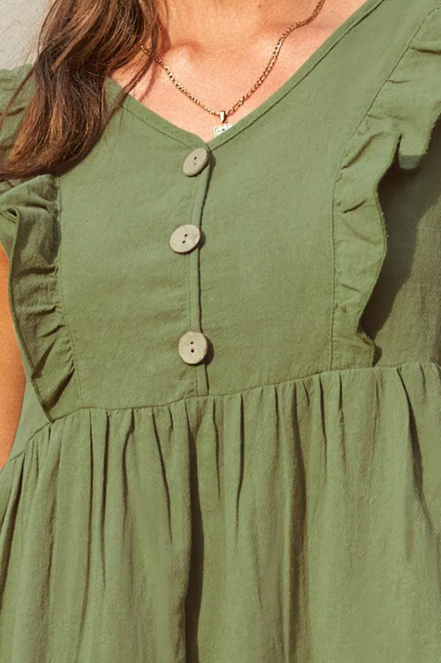 Women Tops Cupshe Ocracoke Ruffle Vneck Top Green
