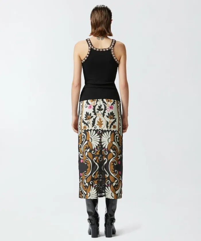 Women Topwear Pinko Vest Top With Shiny Embroidery Limo Black Women Topwear Pinko Vest Top With Shiny Embroidery Limo Black