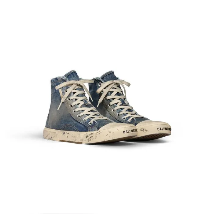 Women Trainers Balenciaga Paris High Top Trainers In Blue