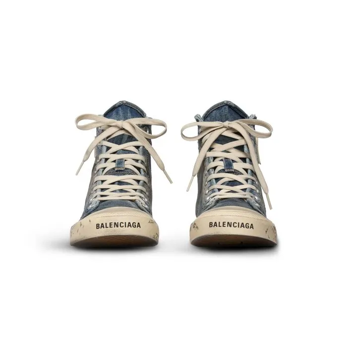 Women Trainers Balenciaga Paris High Top Trainers In Blue