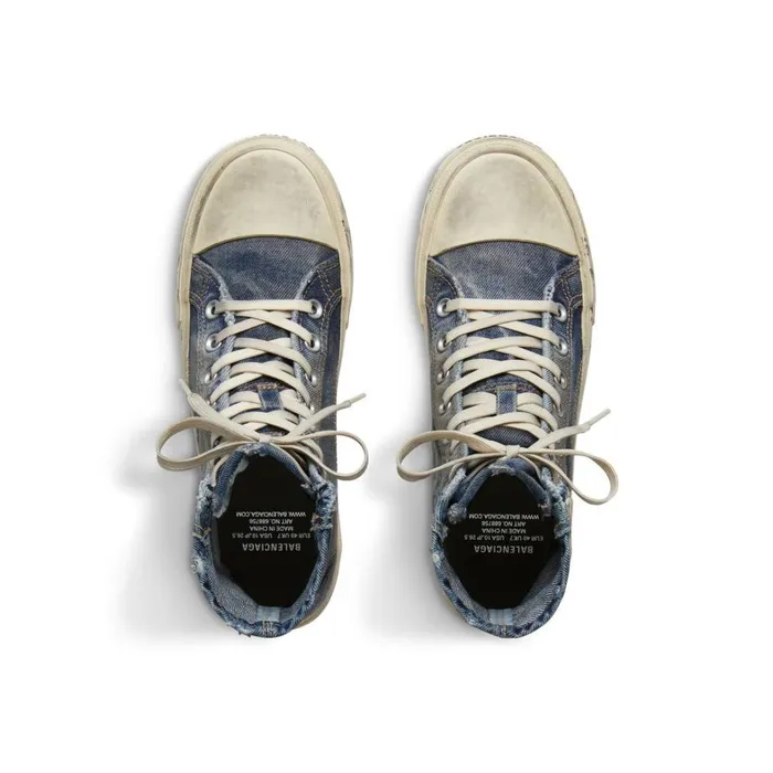 Women Trainers Balenciaga Paris High Top Trainers In Blue