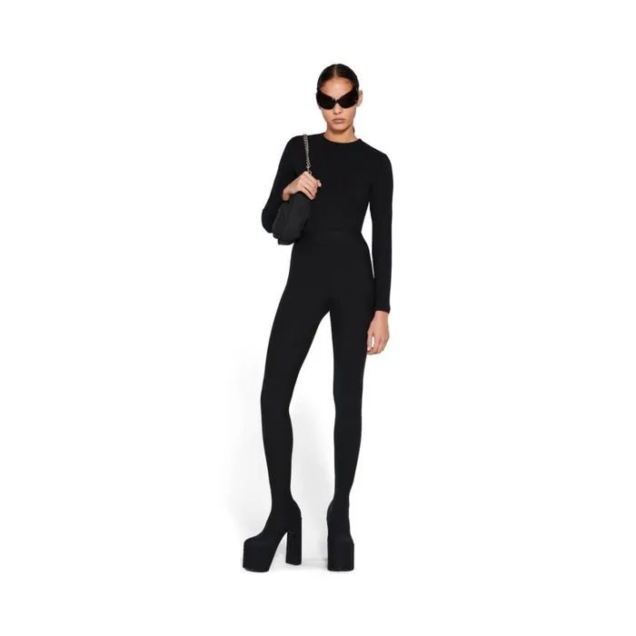 Women Trousers Balenciaga Camden Pantaleggings In Black Faded