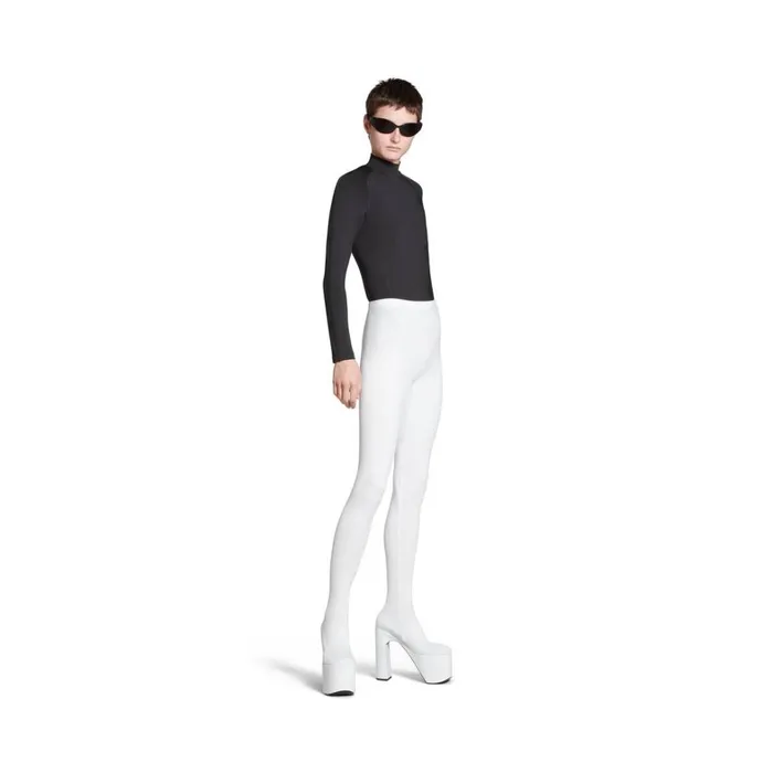 Women Trousers Balenciaga Camden Pantaleggings In White