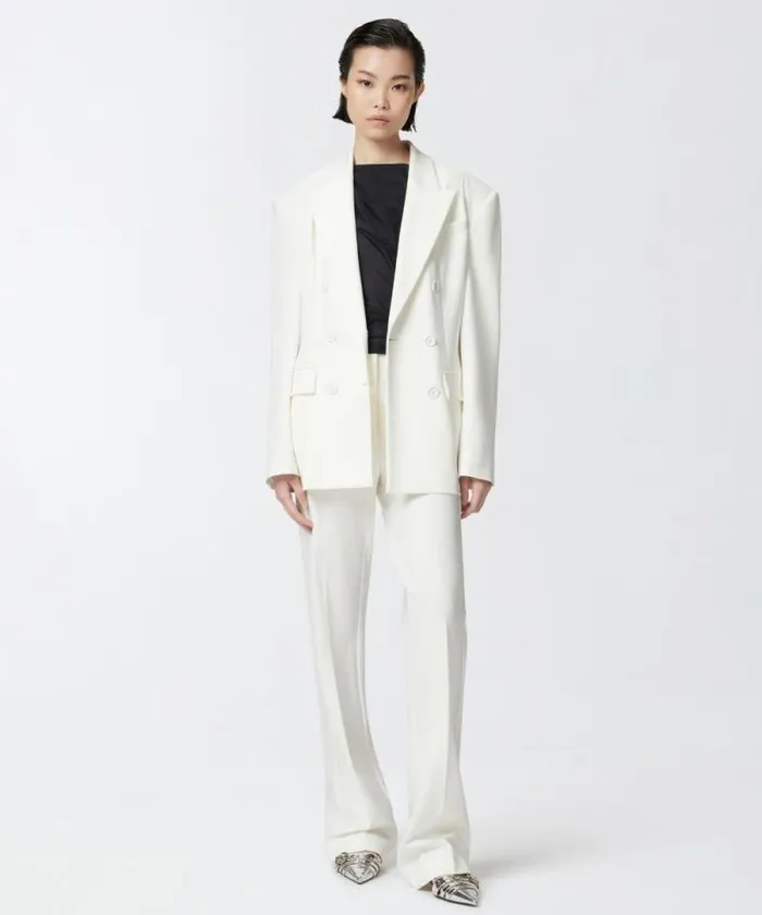 Women Trousers Pinko Elegant Highwaisted Flared Trousers Snow White