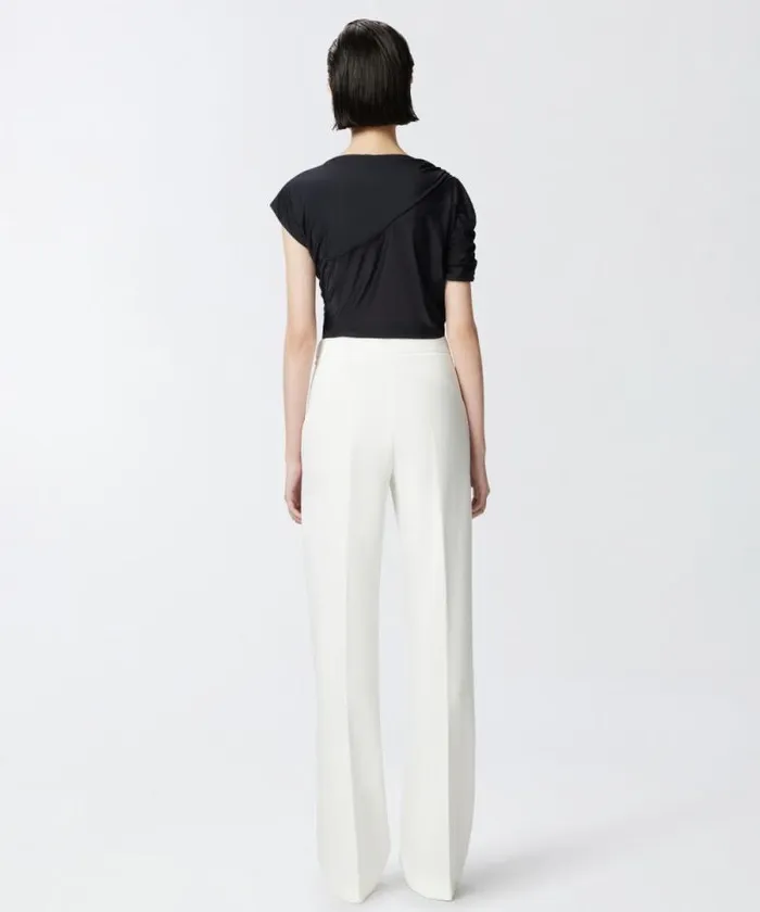 Women Trousers Pinko Elegant Highwaisted Flared Trousers Snow White Women Trousers Pinko Elegant Highwaisted Flared Trousers Snow White