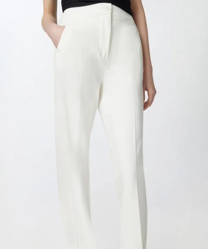 Women Trousers Pinko Elegant Highwaisted Flared Trousers Snow White Women Trousers Pinko Elegant Highwaisted Flared Trousers Snow White