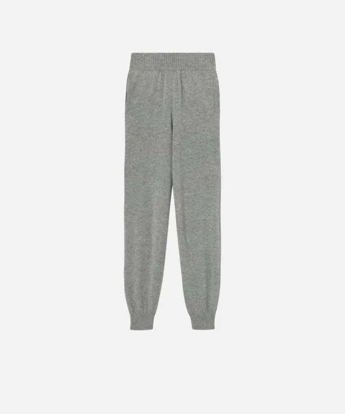 Women Trousers Pinko Knit Cashmereblend Joggers Metallic Silver Women Trousers Pinko Knit Cashmereblend Joggers Metallic Silver