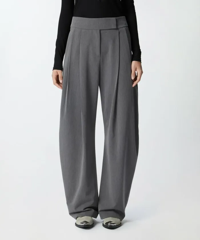 Women Trousers Pinko Wideleg Tailored Trousers With Darts Excalibur Grey Women Trousers Pinko Wideleg Tailored Trousers With Darts Excalibur Grey