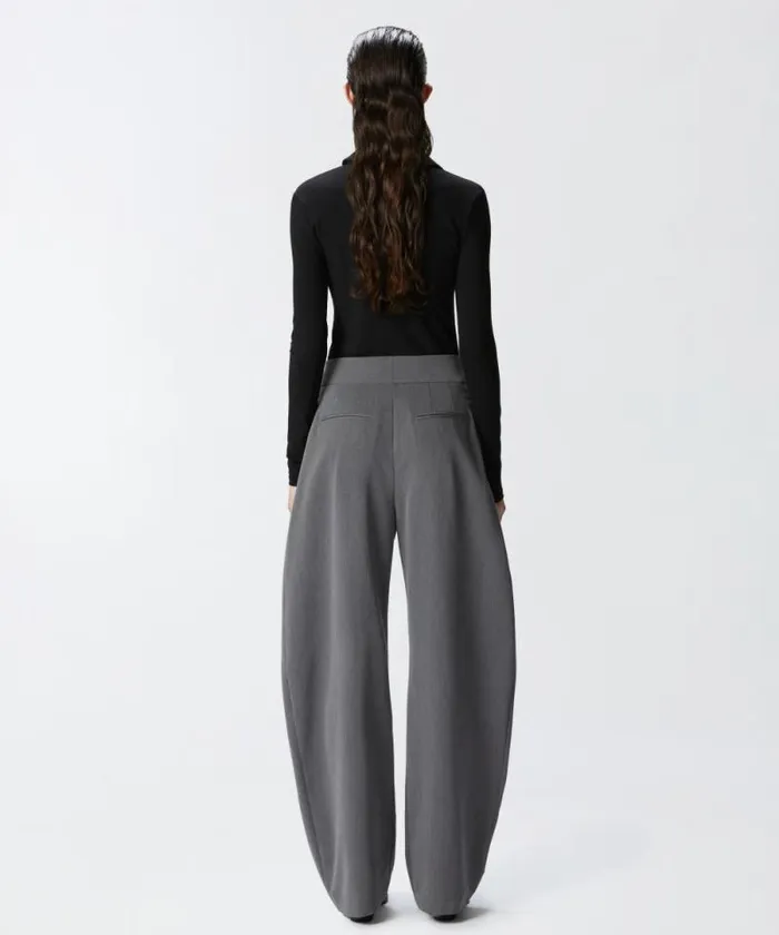 Women Trousers Pinko Wideleg Tailored Trousers With Darts Excalibur Grey Women Trousers Pinko Wideleg Tailored Trousers With Darts Excalibur Grey