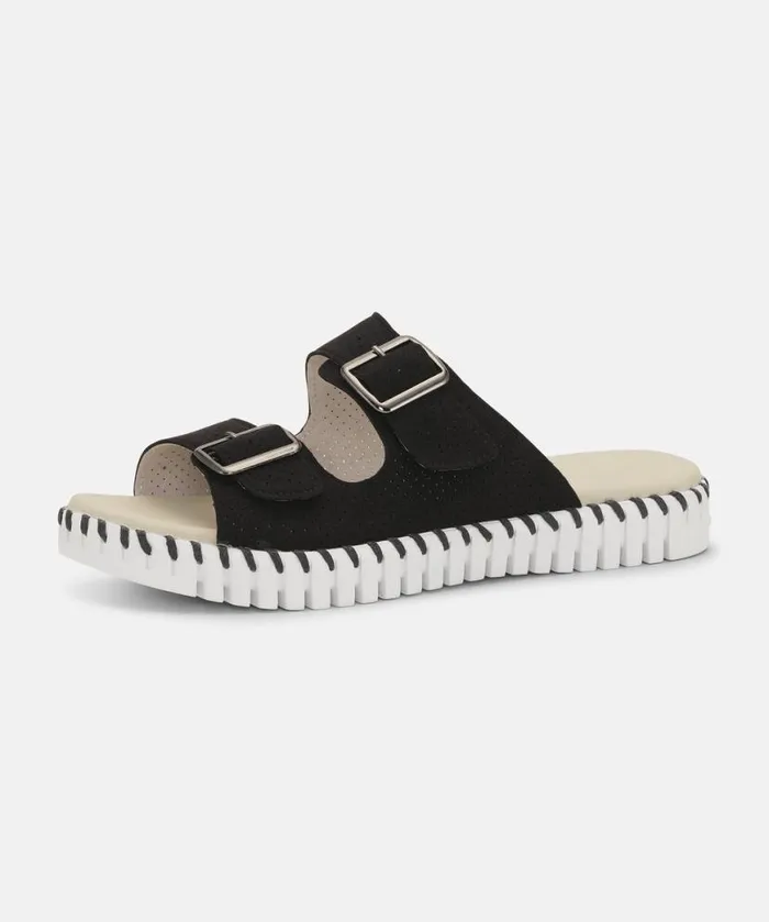 Women Tulip Flats Ilse Jacobsen Sandals 8211 Black Women Tulip Flats Ilse Jacobsen Sandals 8211 Black