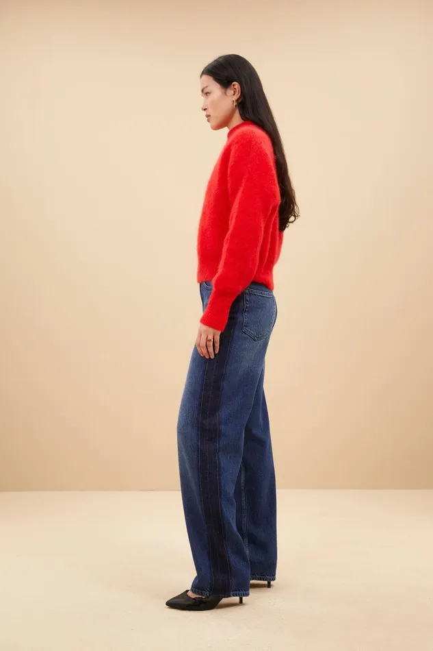Women Two Tone Pants Denim Bybar Trousers Women Two Tone Pants Denim Bybar Trousers