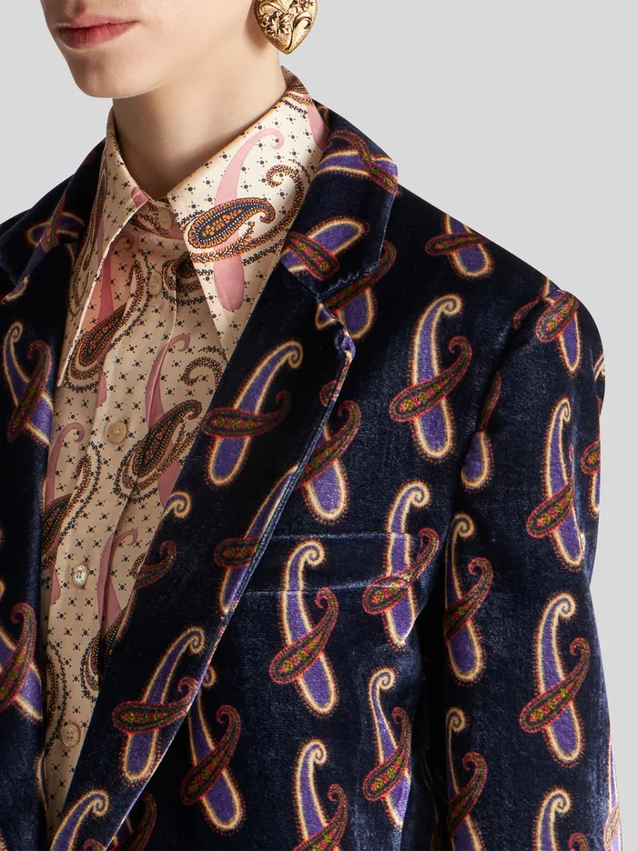 Women Velvet Jacket With Paisley Etro Jackets