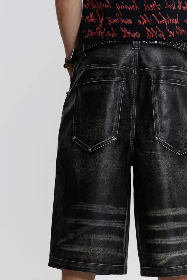 Women Washed Vegan Leather Shorts Jaded London CoOrds