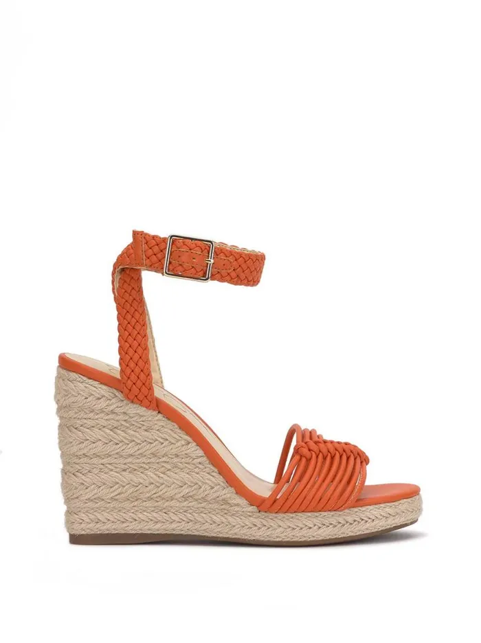 Women Wedges Jessica Simpson Talise Braided Wedge In Tangerine