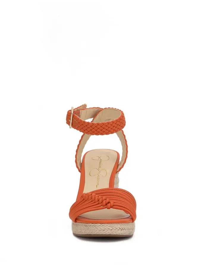 Women Wedges Jessica Simpson Talise Braided Wedge In Tangerine