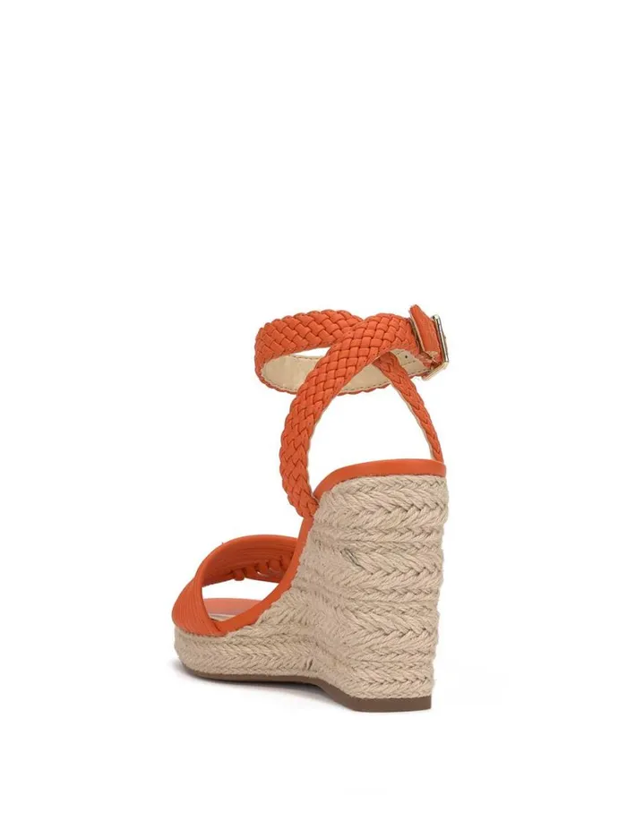 Women Wedges Jessica Simpson Talise Braided Wedge In Tangerine
