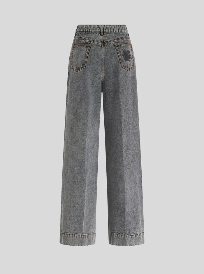 Women Wide Leg Jeans With Pegaso Etro Trousers