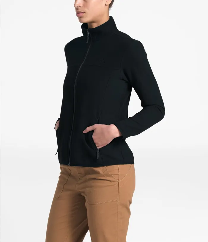 Womens TKA Glacier FullZip Jacket Tnf Blacktnf Black The North Face Fleece