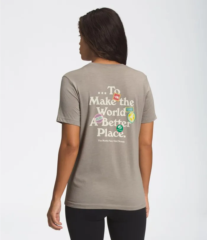 Womens TNF XGIRLSCOUTSSHORT SLEEVE RELAXED TEE Stone Heather The North Face TShirts Womens TNF XGIRLSCOUTSSHORT SLEEVE RELAXED TEE Stone Heather The North Face TShirts