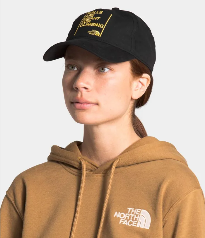 Womens Walls Are Meant For Climbing Ball Cap Tnf Black The North Face Hats