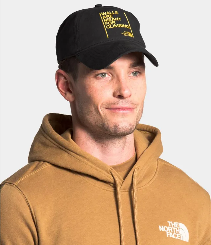 Womens Walls Are Meant For Climbing Ball Cap Tnf Black The North Face Hats