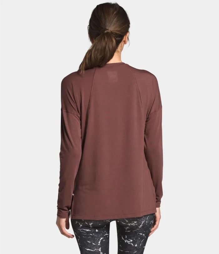 Womens Workout LongSleeve Tee Marron Purple The North Face Active Tops