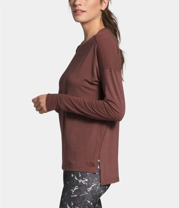 Womens Workout LongSleeve Tee Marron Purple The North Face Active Tops