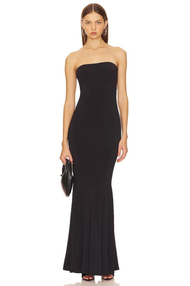 X Anja Dujakovi Bex Strapless Gown Black Women Lovers and Friends Dresses