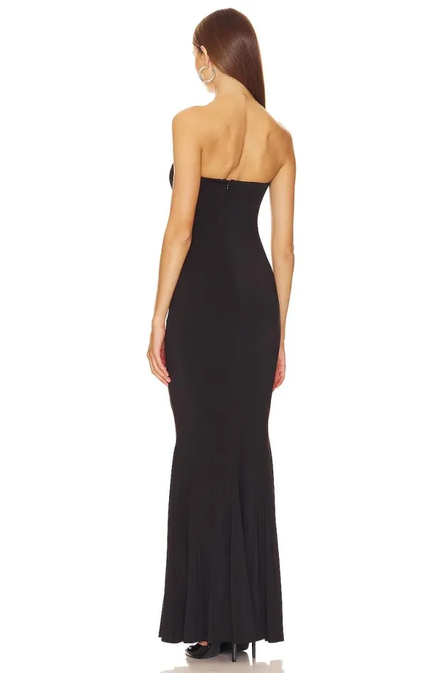 X Anja Dujakovi Bex Strapless Gown Black Women Lovers and Friends Dresses