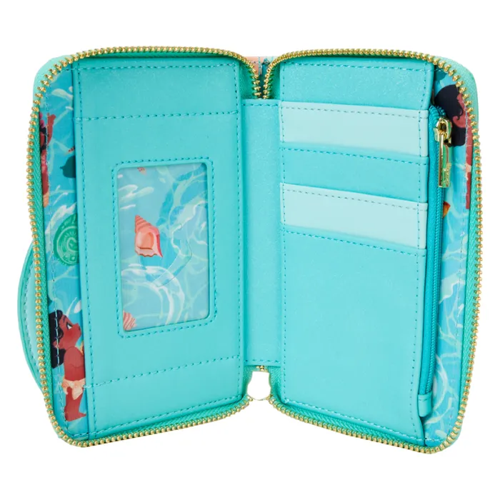 Young Moana Ocean Waves Zip Around Wallet Unisex Loungefly Bags and Wallets