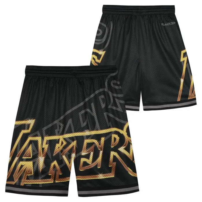 Youth Big Kids Mitchell and Ness Big Face 40 Shorts Los Angeles Lakers