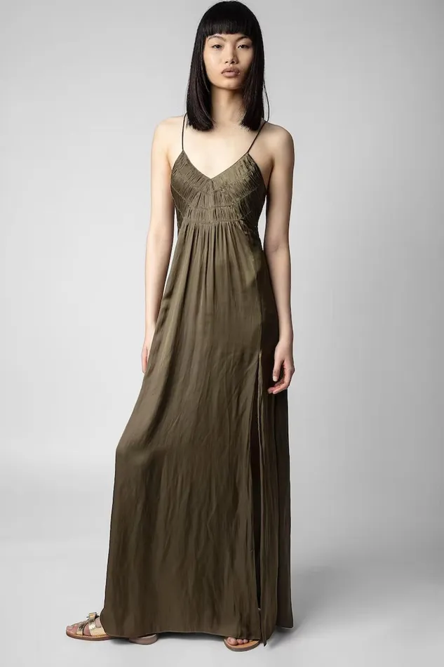 Zadig and Voltaire Dresses RAYONNE DRESS L CIGAR 8211 Women